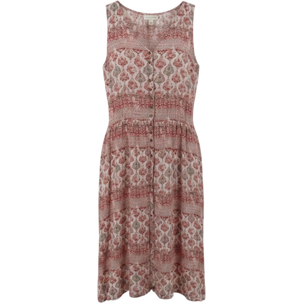 Roxy Boho Floral Sleeveless Maxi Dress Medium Tiered V-Neck Coral Summer Beach